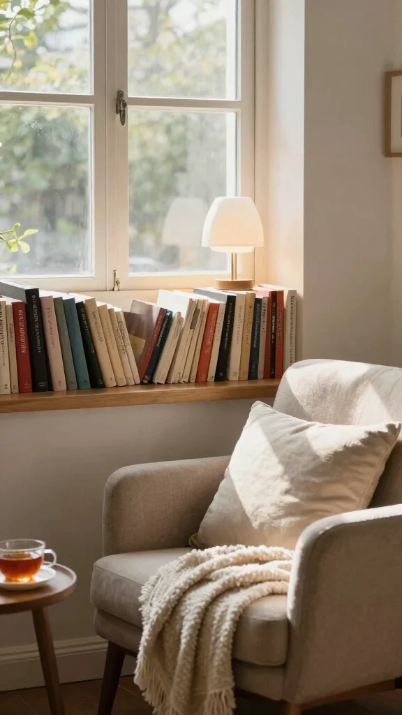 11 Above-Window Shelf Ideas for Books, Plants, and Styled Display - 1. Cozy Reading Nook Above Windows 1