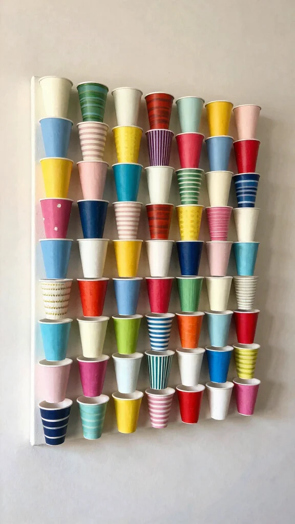 11 Basket Ideas Made From Paper Cups for a Fun Creative Craft - 5. Creative Wall Art 1