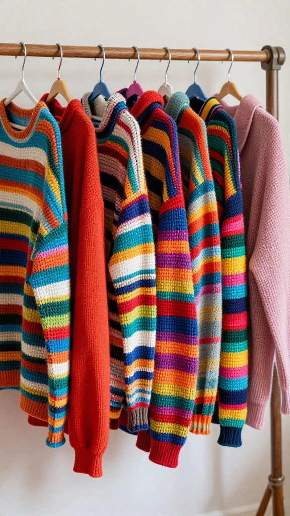 11 Crochet Clothes Hanger Pattern Ideas for a Handmade Textured Look - 3. Colorful Striped Hangers 1