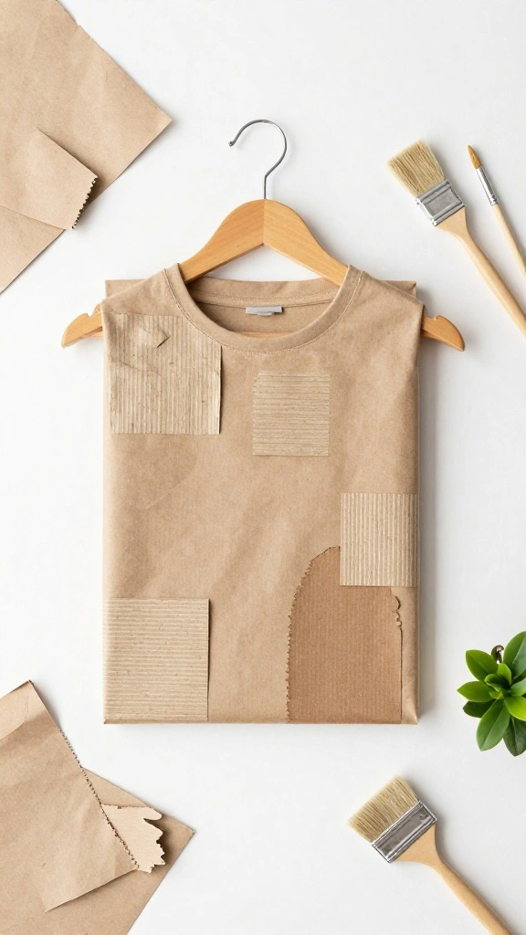 11 Gift Wrapping Ideas for Clothes on Hangers for a Stylish Presentation - 2. Recycled Paper and Cardboard Layers 1