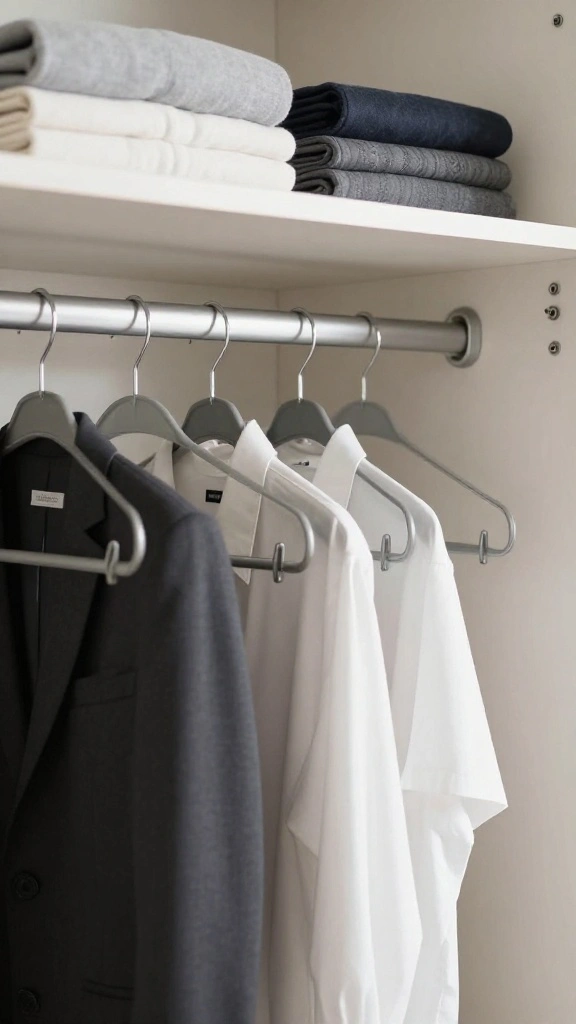 11 Ideas for Storing Extra Clothes Hangers in a Tidy Space Smart Way - 5. Use a Tension Rod 1
