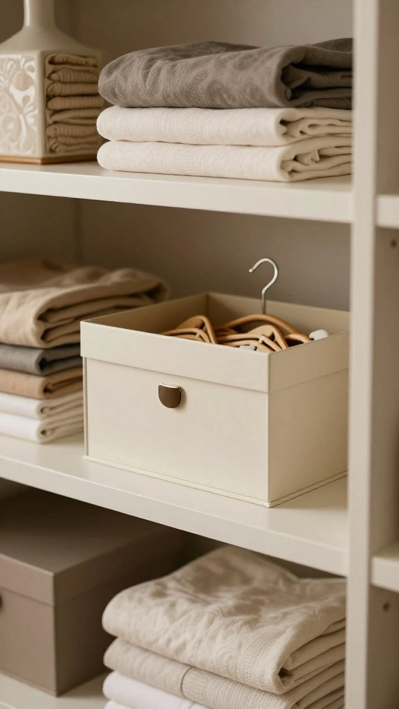 11 Ideas for Storing Extra Clothes Hangers in a Tidy Space Smart Way - 6. Store in a Decorative Box 1
