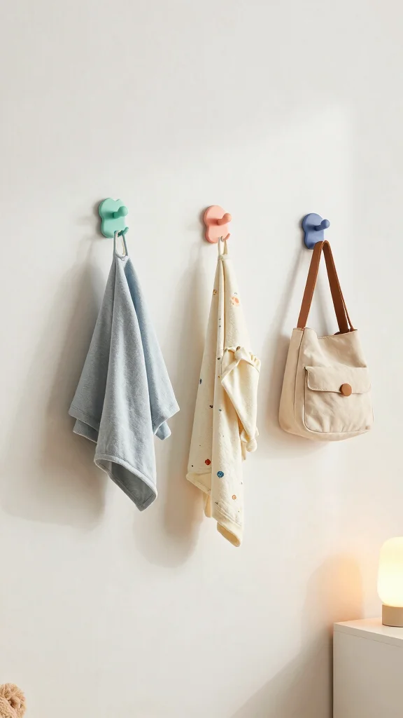 11 Kids Wall Clothes Hanger Ideas for a Fun Organized Bedroom - 9. Magnetic Wall Hooks 1
