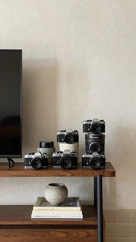 11 Next-to-TV Shelf Ideas for a Balanced Styled Entertainment Wall - 8. Personal Collections as Focal Points 1