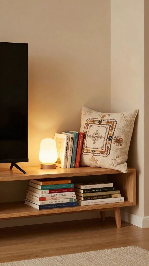 11 Next-to-TV Shelf Ideas for a Balanced Styled Entertainment Wall - 9. Incorporate a Reading Nook Element 1
