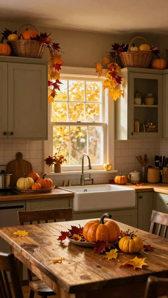 11 On Top of Cabinet Basket Ideas for Extra Vertical Storage - 6. Seasonal Decor Baskets 1