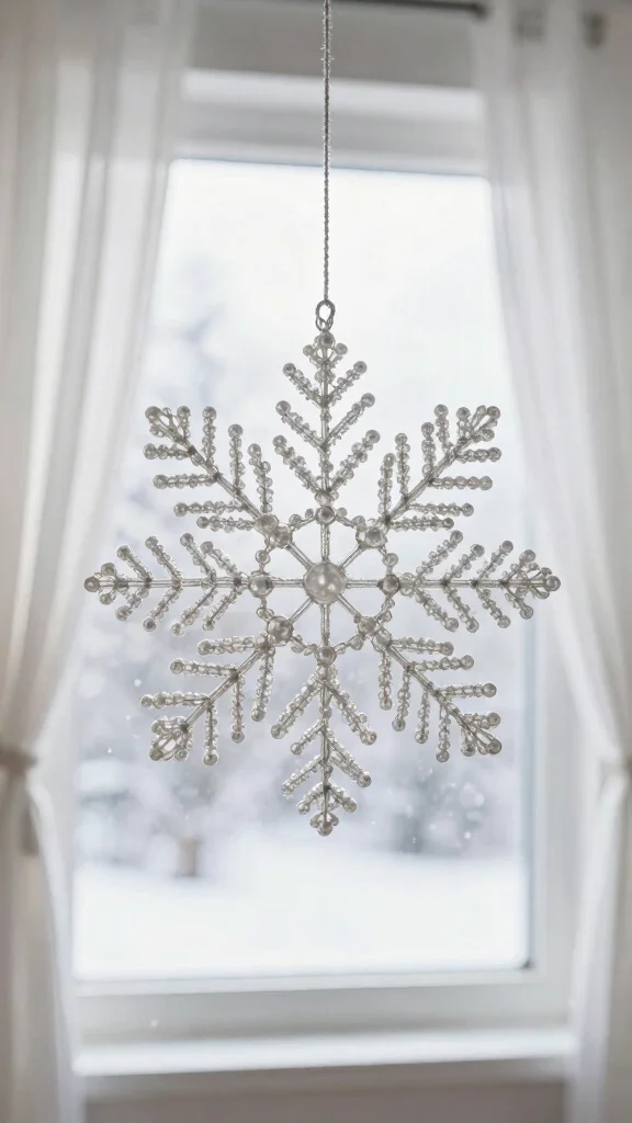 11 Snowflake Craft Ideas Made Out of Clothes Hangers - 1. Classic Wire Snowflake 1