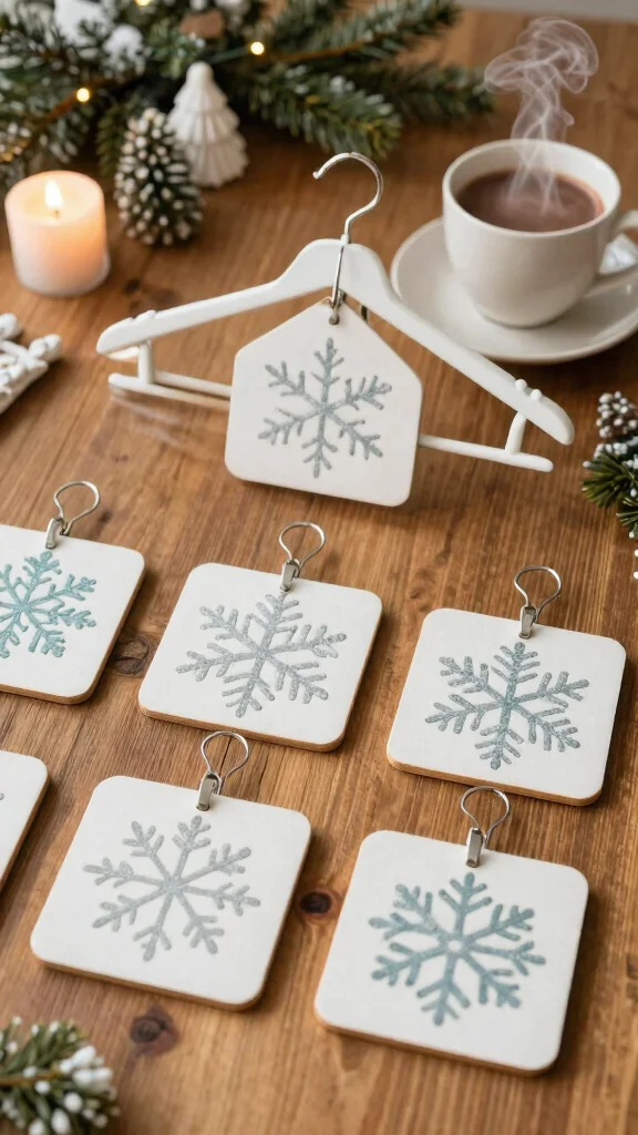 11 Snowflake Craft Ideas Made Out of Clothes Hangers - 10. Snowflake Coasters 1