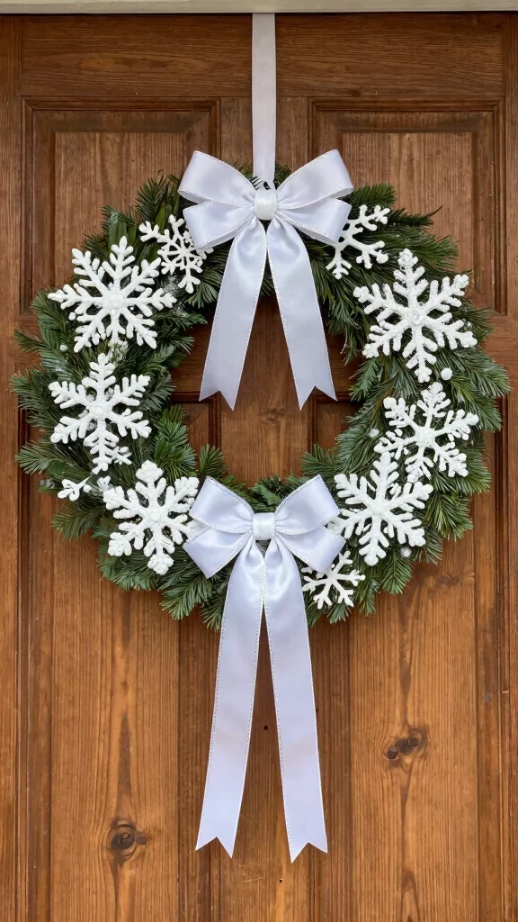 11 Snowflake Craft Ideas Made Out of Clothes Hangers - 8. Snowflake Wreath 1