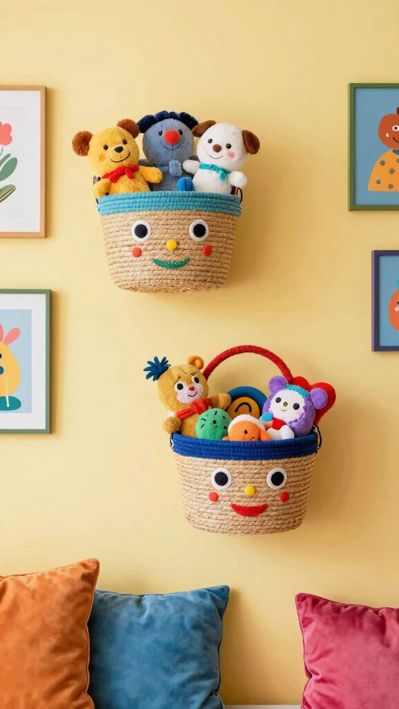 11 Two Basket Wall Display Ideas for a Minimal Balanced Look - 11. Whimsical Displays 1