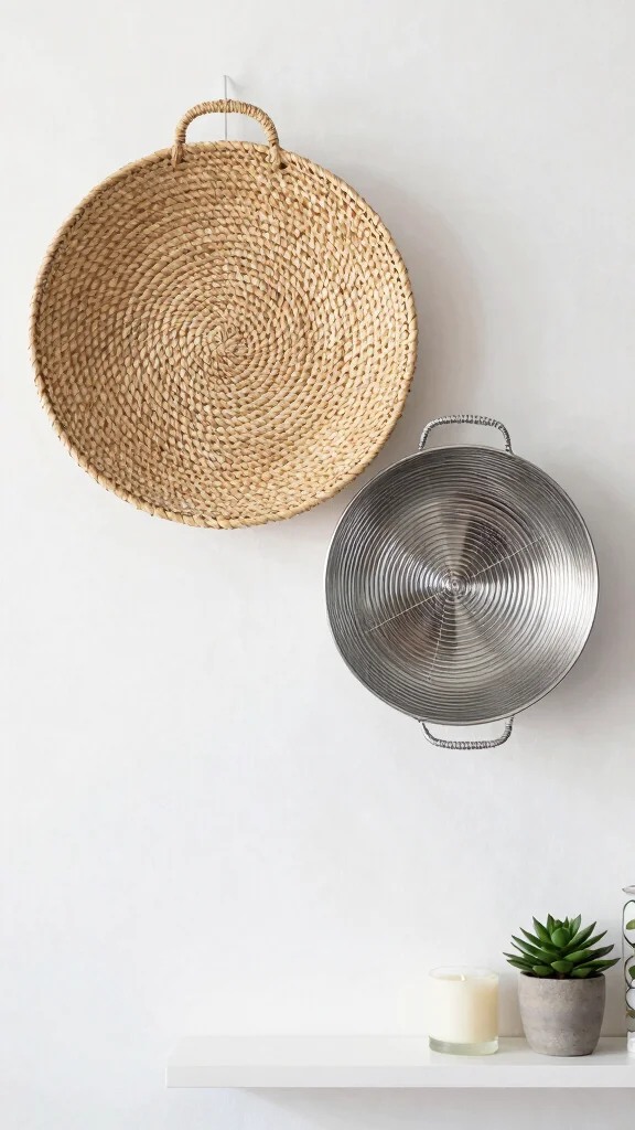 11 Two Basket Wall Display Ideas for a Minimal Balanced Look - 3. Textural Play 1