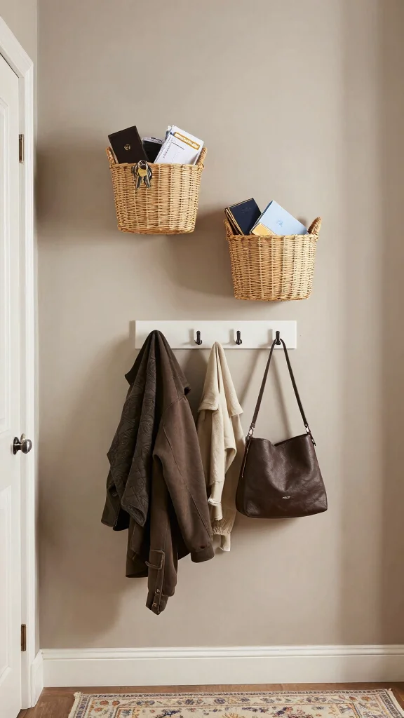 11 Two Basket Wall Display Ideas for a Minimal Balanced Look - 8. Functional Decor 1