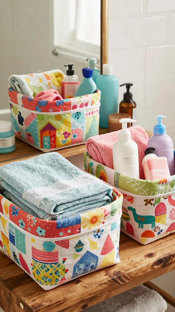 11 Under Vanity Bathroom Basket Ideas for a Tidy Organized Space - 10. DIY Basket Liners 1