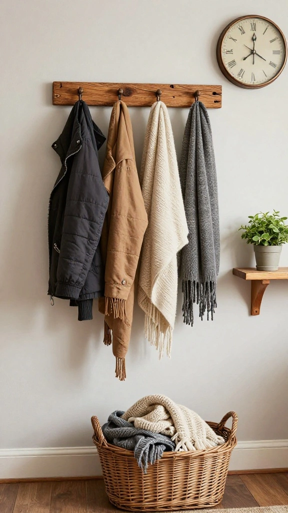 11 Vintage Wall Clothes Hanger Ideas for a Nostalgic Stylish Display - 1. Reclaimed Wood Hangers 1