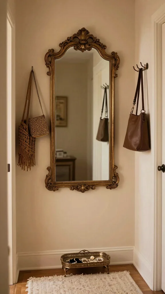 11 Vintage Wall Clothes Hanger Ideas for a Nostalgic Stylish Display - 4. Antique Mirror Hangers 1