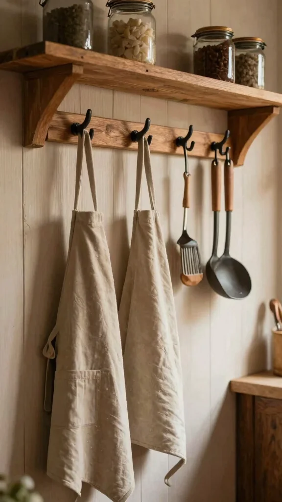 11 Vintage Wall Clothes Hanger Ideas for a Nostalgic Stylish Display - 8. Farmhouse Style Hooks 1