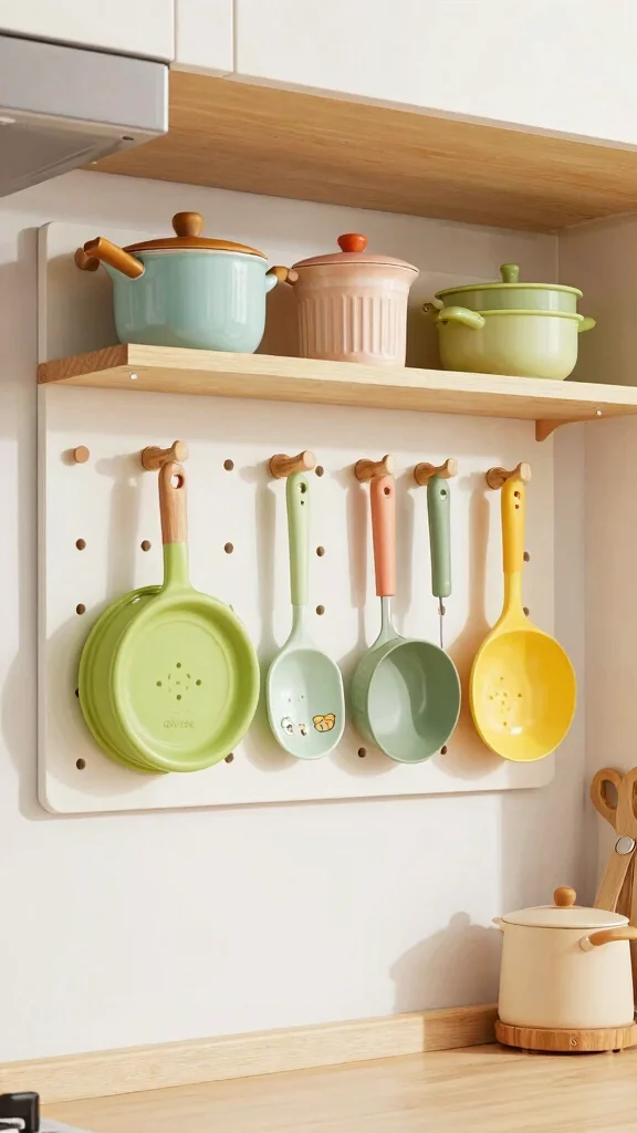 12 Above-Stove Shelf Ideas for a Functional Accessible Kitchen Display - 10. Playful Kitchen Gadgets 1