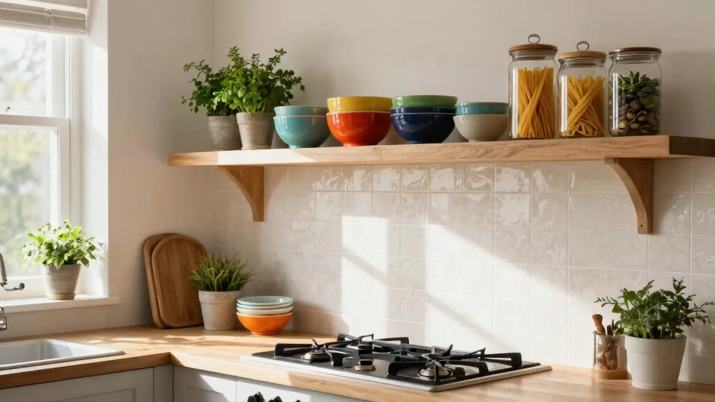 12 Above-Stove Shelf Ideas for a Functional Accessible Kitchen Display