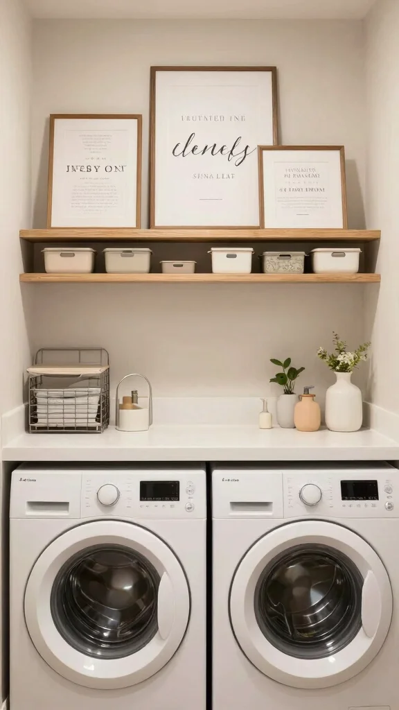 12 Above-Washer-and-Dryer Shelf Ideas for a Functional Laundry Room - 12. Inspirational Quotes 1