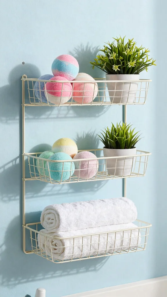 12 Bathroom Basket Decor Ideas for a Natural Spa Inspired Interior - 3. Decorative Wire Baskets for Stylish Displays 1