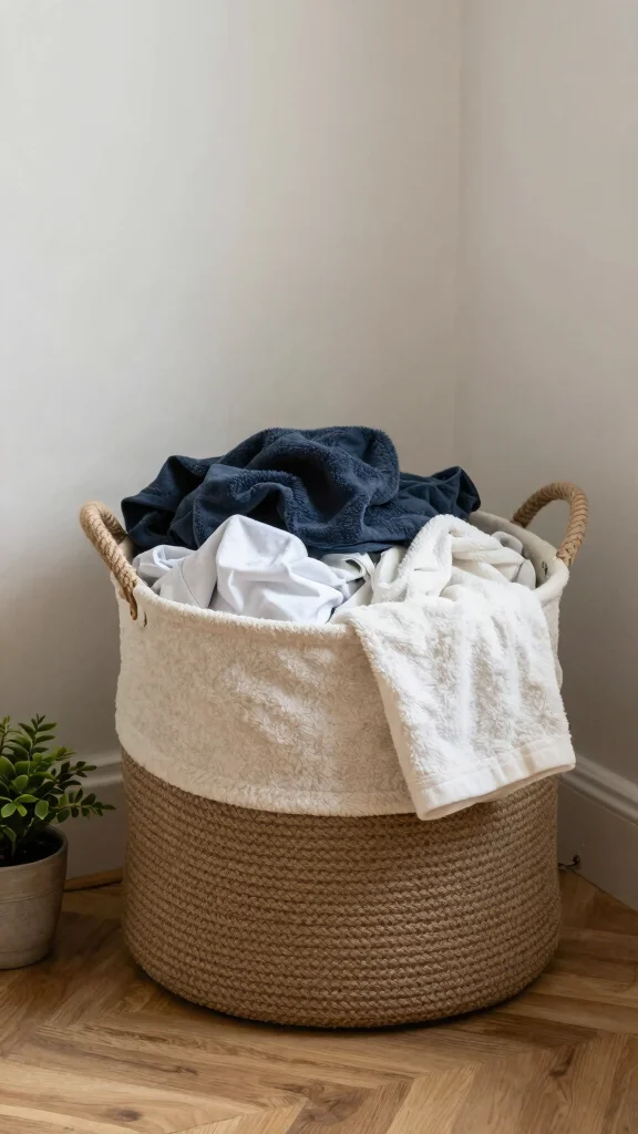 12 Bathroom Basket Decor Ideas for a Natural Spa Inspired Interior - 4. Cotton Rope Baskets for Laundry 1