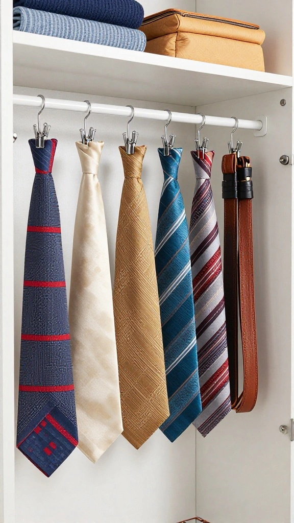 12 Bedroom Clothes Hanger Ideas for a Stylish Organized Personal Space - 11. Clip Hangers for Accessories 1