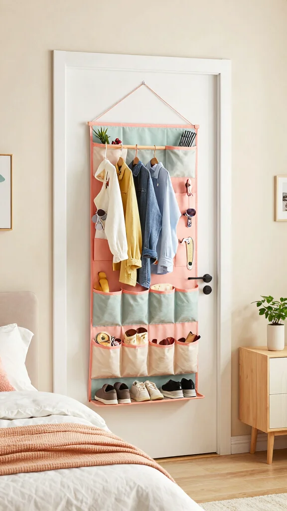 12 Bedroom Clothes Hanger Ideas for a Stylish Organized Personal Space - 3. Fabric Hanging Organizer 1