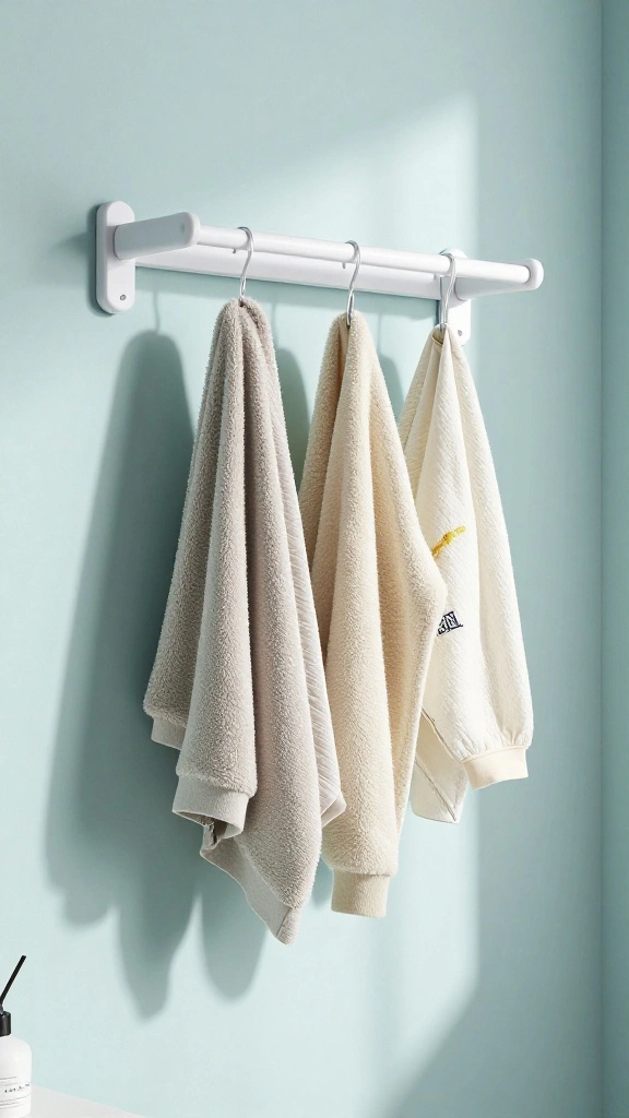 12 DIY Clothes Hanger Rack Ideas for a Custom Budget Friendly Display - 11. DIY Wall-Mounted Towel Rack as Clothes Display 1