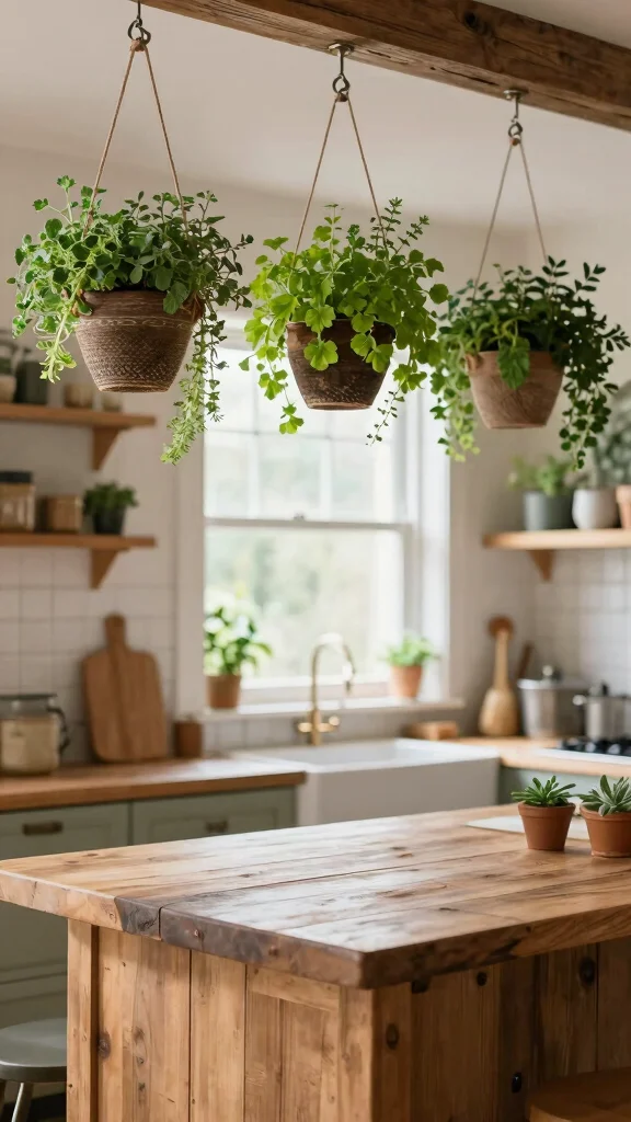 12 Hanging Kitchen Basket Ideas for Fruits, Vegetables, and Storage - 10. Hanging Herb Planters 1