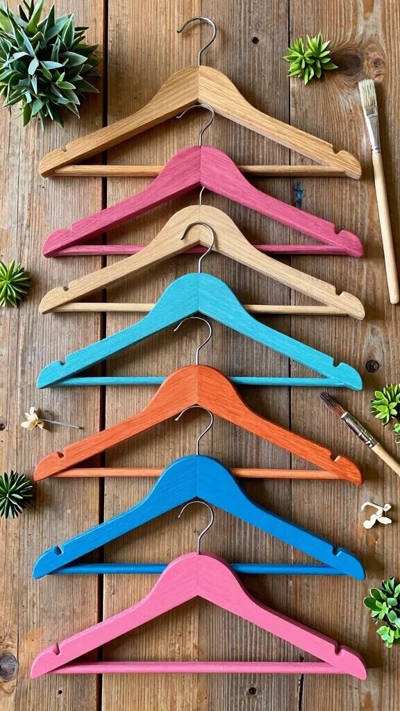 12 Ideas for Making Your Own Clothes Hangers at Home - 1. Recycled Wooden Hangers 1