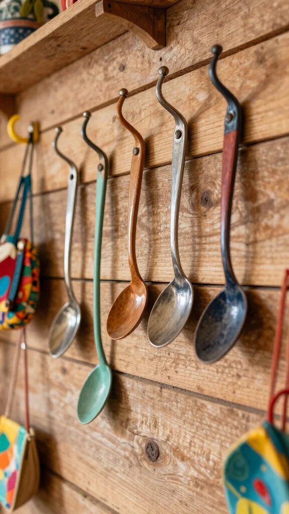 12 Ideas for Making Your Own Clothes Hangers at Home - 10. Repurposed Spoons Hangers 1