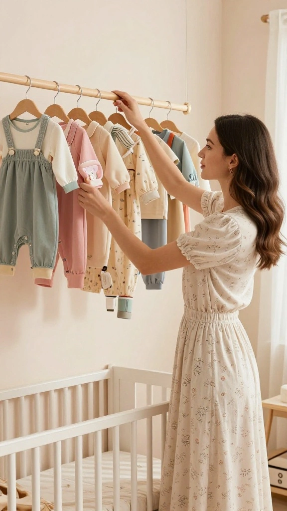 12 Kids Clothes on Hangers Aesthetic Ideas for a Cute Styled Nursery - 4. Layered Hanger Decor 1