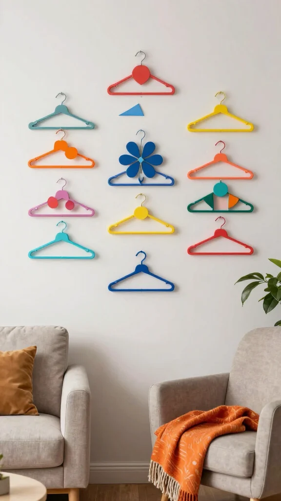 12 Plastic Clothes Hanger Craft Ideas for Fun Creative Projects - 1. Stylish Wall Art 1
