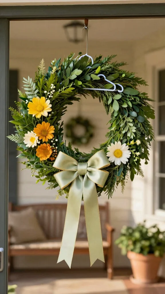 12 Plastic Clothes Hanger Craft Ideas for Fun Creative Projects - 3. Decorative Wreaths 1