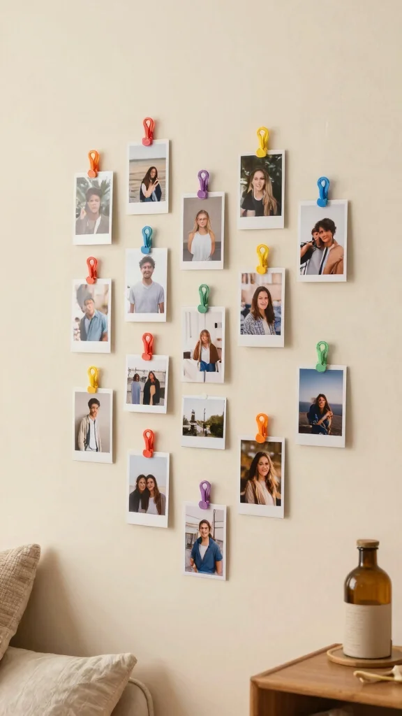 12 Plastic Clothes Hanger Craft Ideas for Fun Creative Projects - 9. Creative Photo Display 1