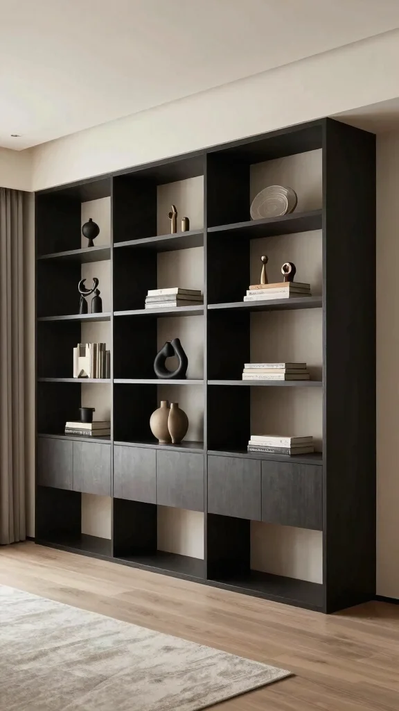 12 Shelf Room Divider Ideas for a Stylish Open-Plan Space - 11. Custom-Built Shelving 1