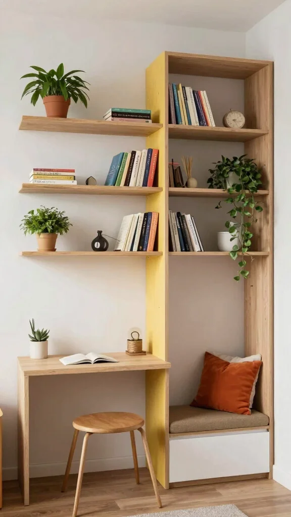 12 Shelf Room Divider Ideas for a Stylish Open-Plan Space - 4. Multi-Functional Shelves 1
