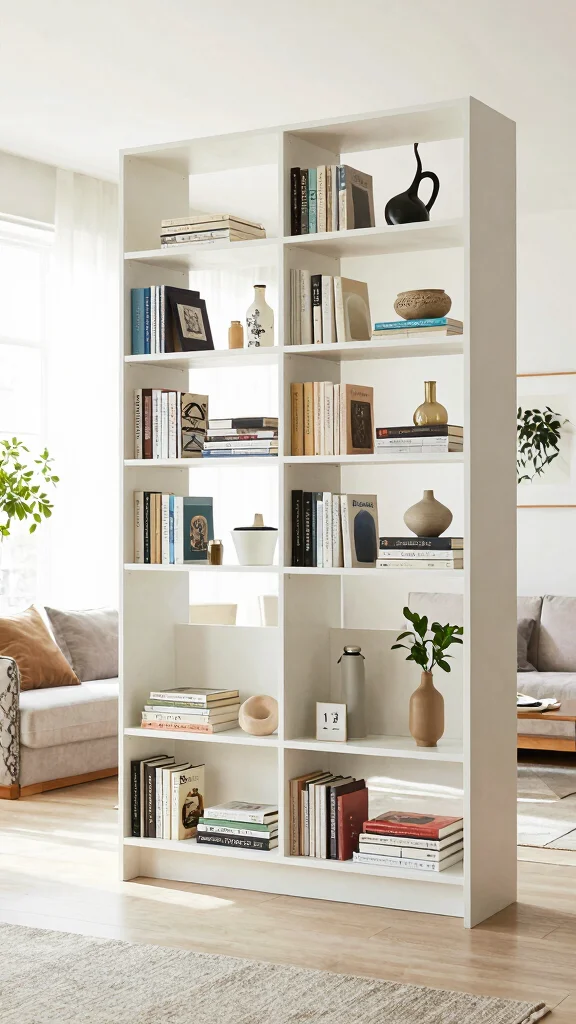 12 Shelf Room Divider Ideas for a Stylish Open-Plan Space - 8. Open-Back Shelving Units 1