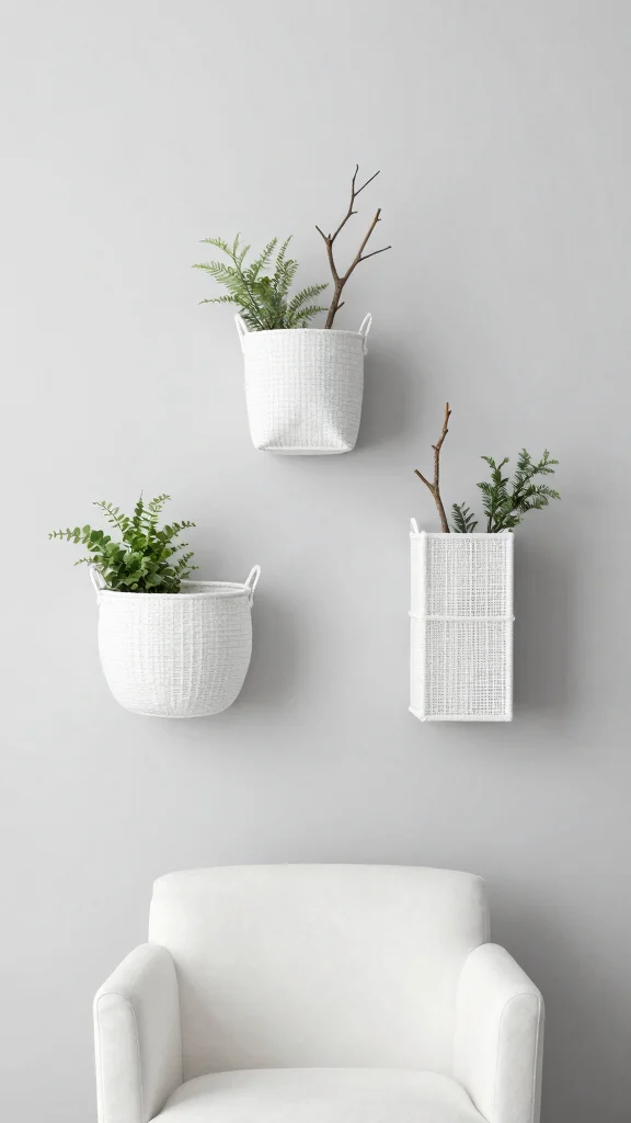 12 Three Basket Wall Display Ideas for a Styled Artisan Wall - 8. Minimalist Approach: Less is More 1