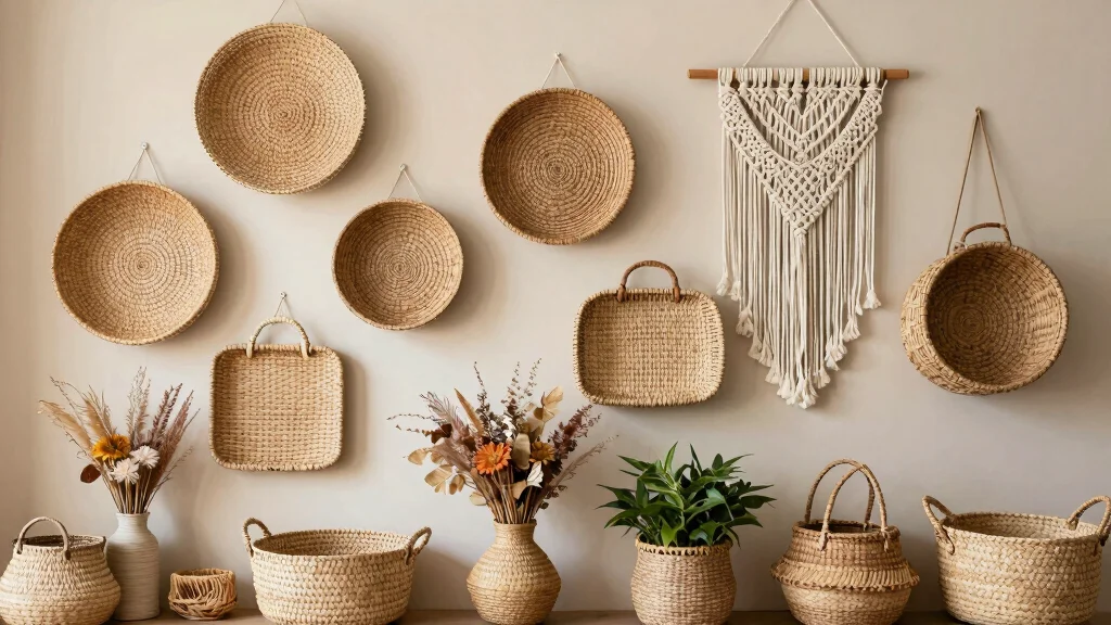 12 Three Woven Basket Wall Display Ideas for a Balanced Natural Decor