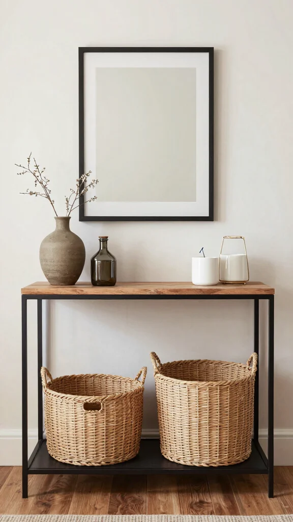 12 Under Console Table Basket Ideas for an Organized Entryway - Conclusion 1
