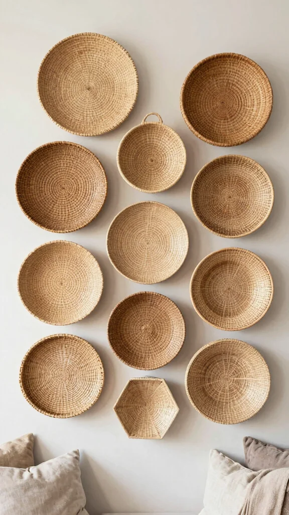 12 Wall Hanging Basket Ideas for a Boho Layered Natural Decor - 7. Geometric Shapes for Modern Touch 1