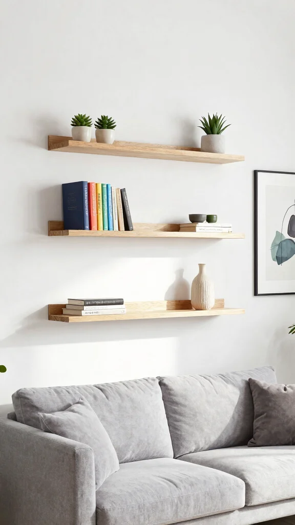 12 Wall Shelf Decor Ideas for a Curated Beautiful Display - 1. Floating Shelves for a Seamless Look 1