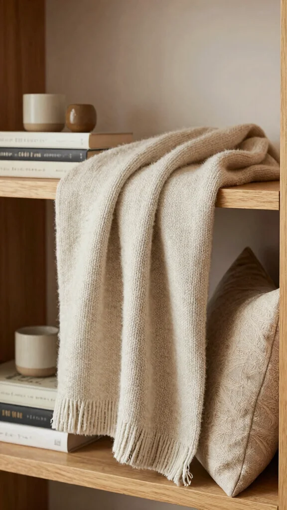 12 Wall Shelf Decor Ideas for a Curated Beautiful Display - 6. Layered Textiles 1