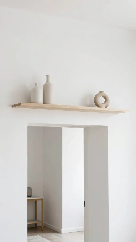 13 Above-Doorway Shelf Ideas for Vertical Storage and Display - 2. Minimalistic Floating Shelf for a Clean Look 1