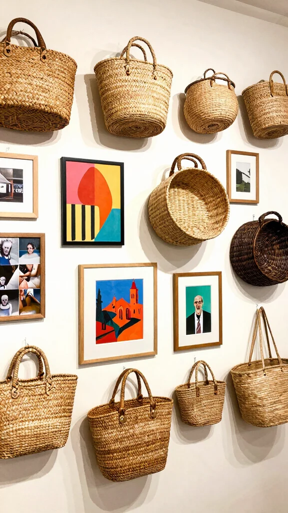 13 Basket Wall Decor Ideas for Every Room and Style - 10. Artistic Arrangements with a Gallery Feel 1