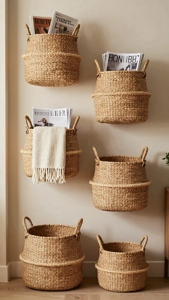 13 Basket Wall Decor Ideas for Every Room and Style - 12. Wall Baskets as Functional Decor 1