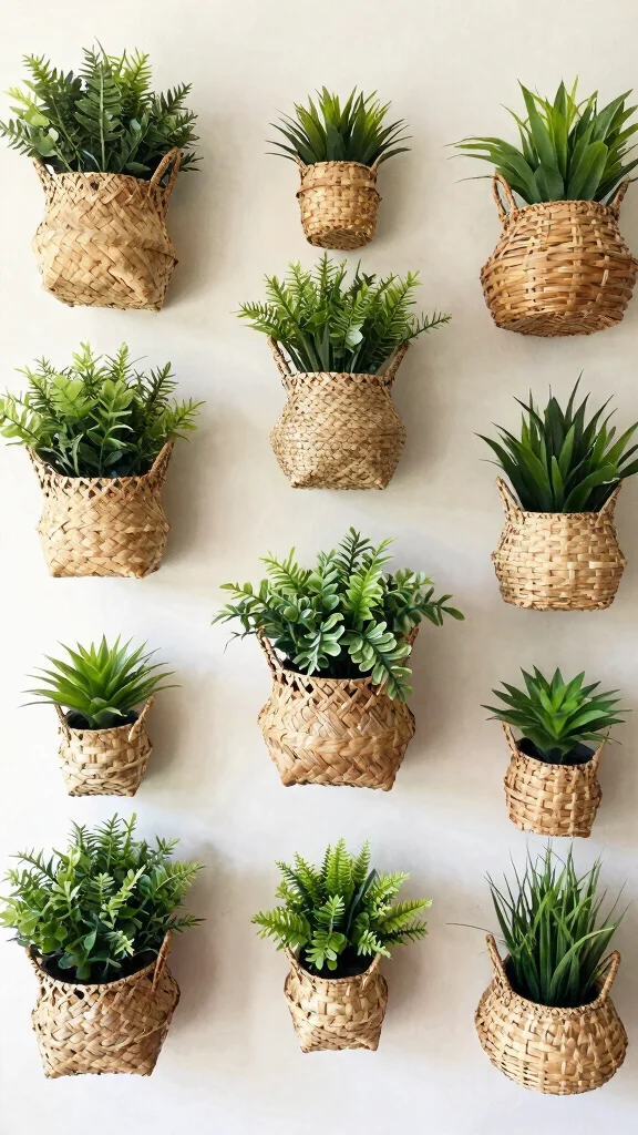 13 Basket Wall Decor Ideas for Every Room and Style - 13. A Touch of Nature with Fresh Greenery 1