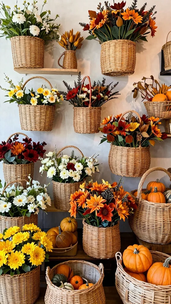 13 Basket Wall Decor Ideas for Every Room and Style - 5. Seasonal Switches with Rotating Decor 1