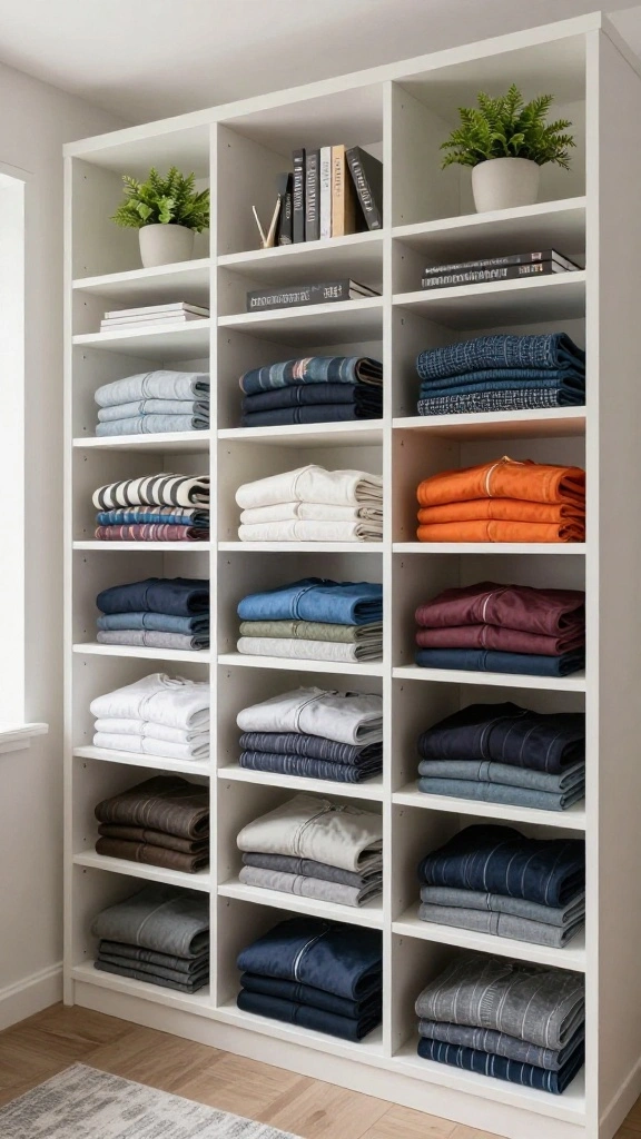 13 Clothes Organization Ideas Without Hangers for a Folded Minimal Wardrobe - 2. Open Shelving for Easy Access 1